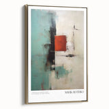 Framed canvas featuring a Mark Rothko-inspired abstract landscape in deep black and gold tones, ideal for bedroom wall decor.
