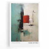 Large black and white abstract canvas art, ideal for kitchen wall art with a modern minimalist style.