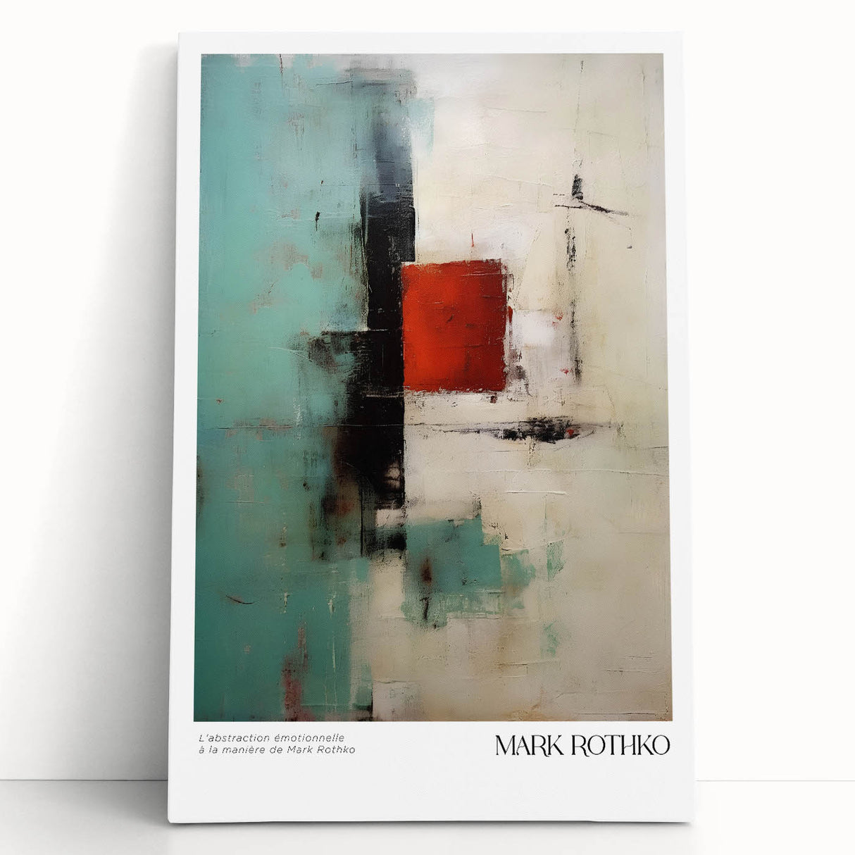Large black and white abstract wall art on stretched canvas, featuring fluid forms ideal for kitchen or bedroom decor.
