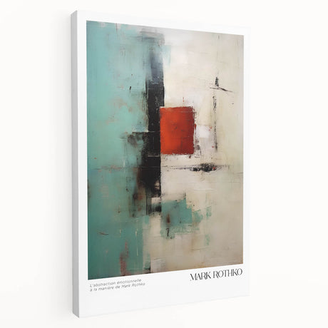 Large abstract art in shades of red and orange on stretched canvas, suitable for kitchen wall decor.