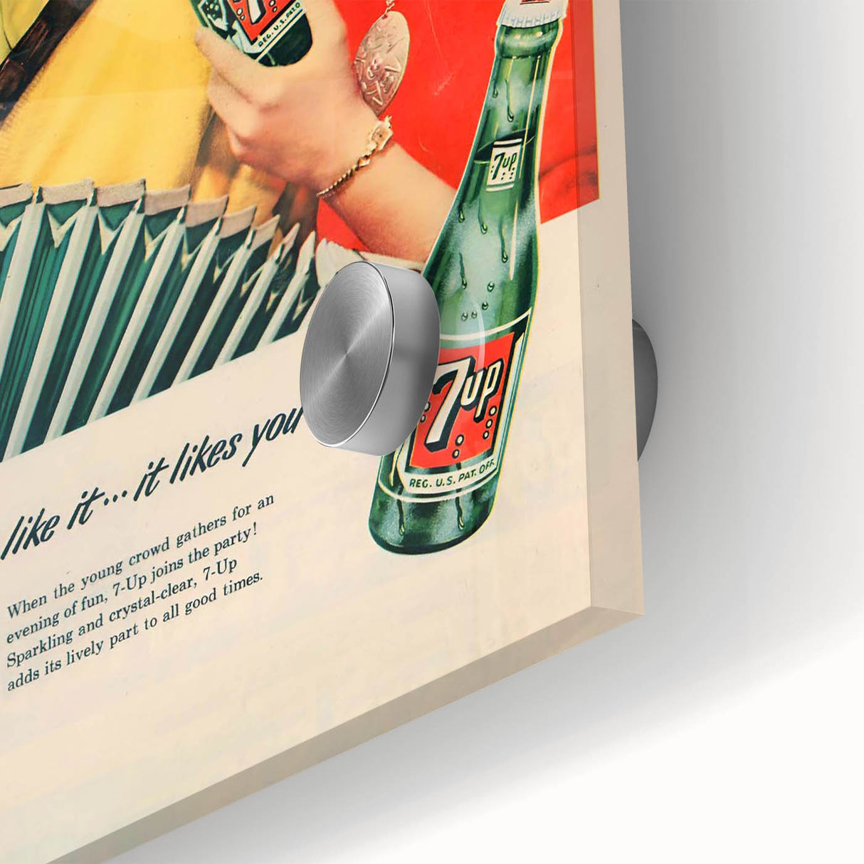 Retro 7-Up Party Ad – Vintage Print for Nostalgic Wall Art