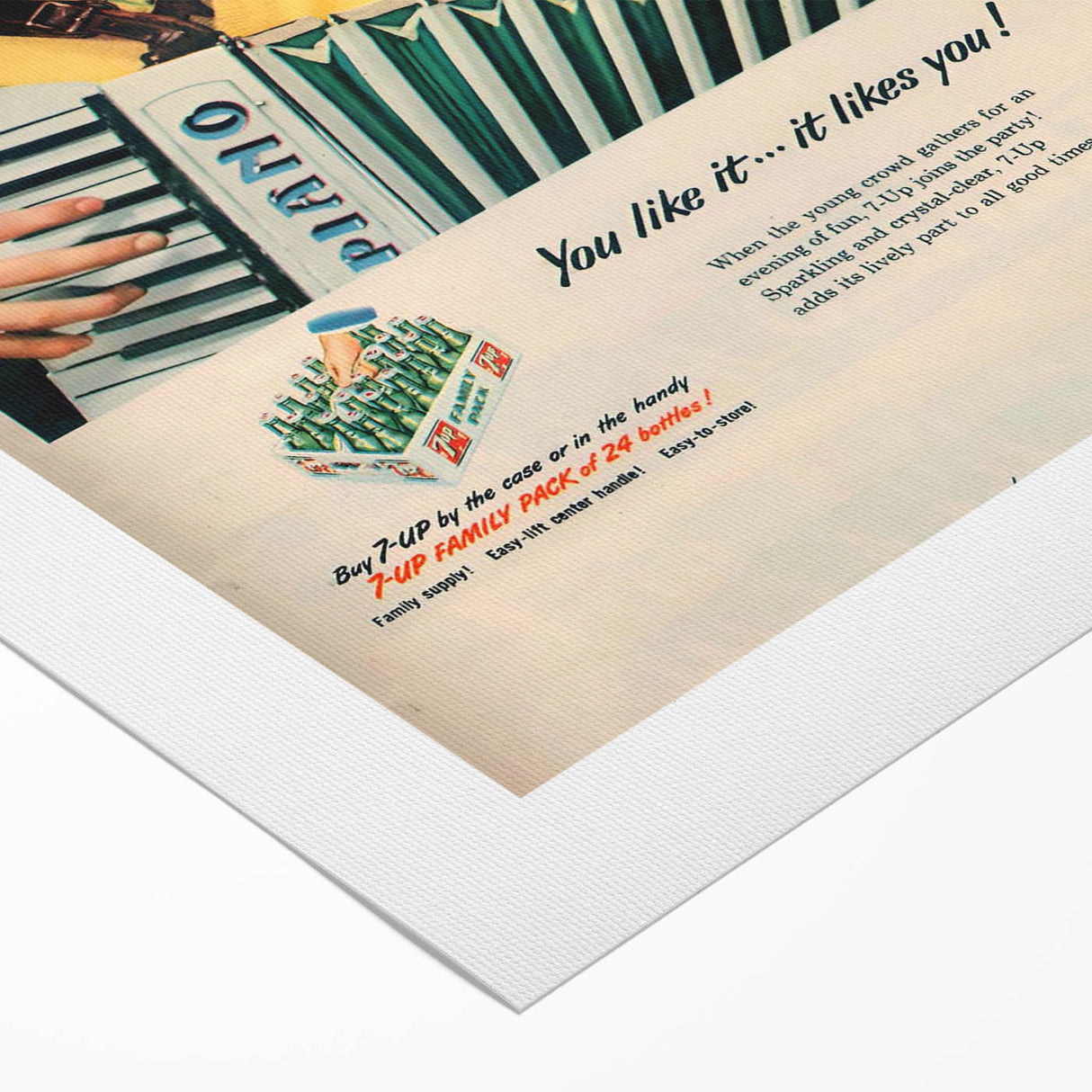 Retro 7-Up Party Ad – Vintage Print for Nostalgic Wall Art