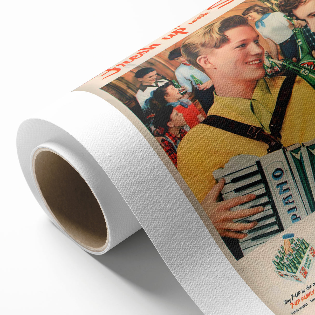 Retro 7-Up Party Ad – Vintage Print for Nostalgic Wall Art