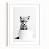 Bathroom Wall Decor - Cute Fox Artwork