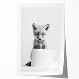 Bathroom Wall Decor - Cute Fox Artwork