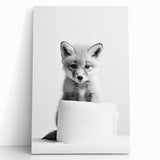 Bathroom Wall Decor - Cute Fox Artwork