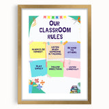 Classroom Rules Kids Educational Wall Art – Learning Poster