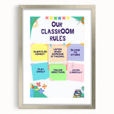Classroom Rules Kids Educational Wall Art – Learning Poster