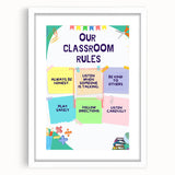 Classroom Rules Kids Educational Wall Art – Learning Poster