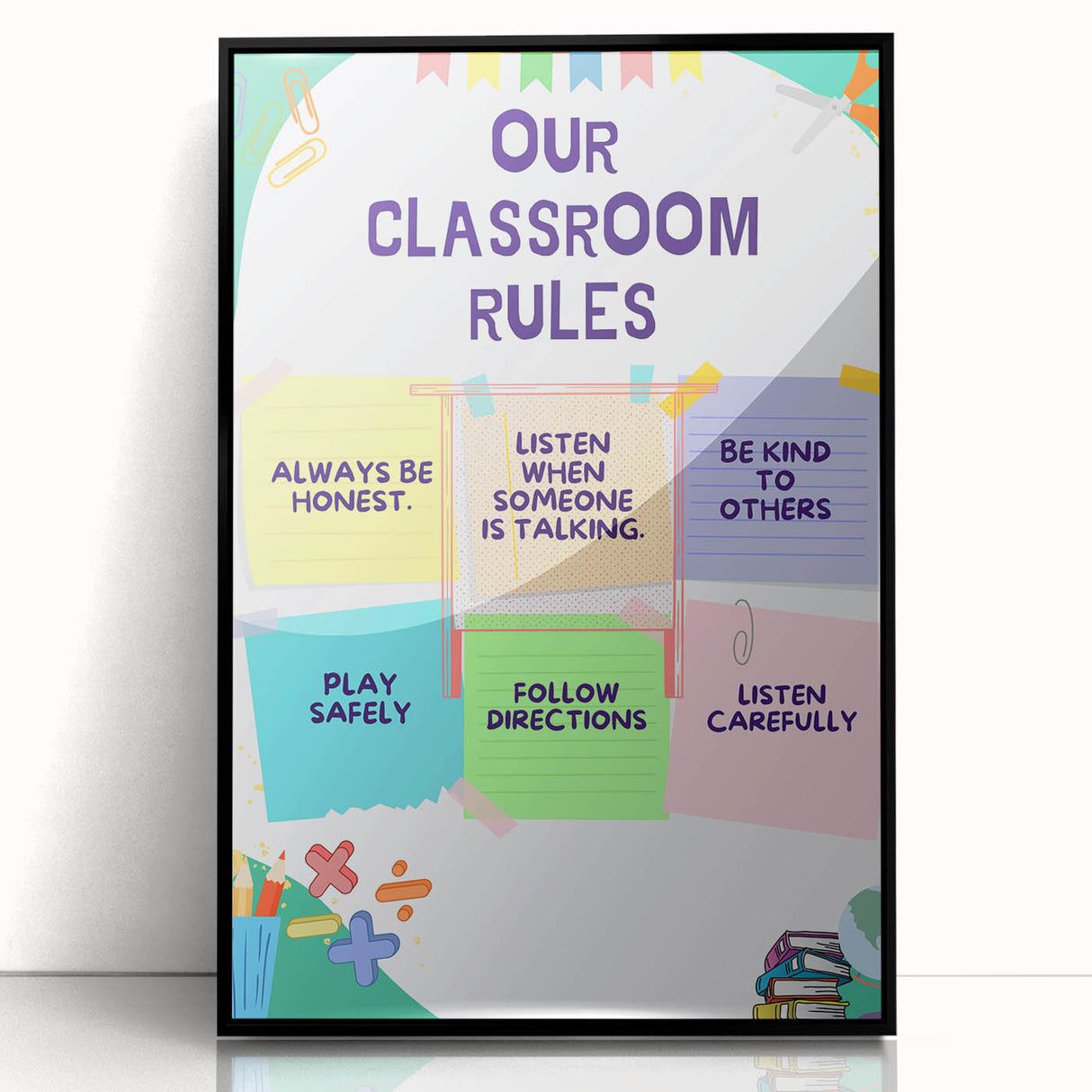 Classroom Rules Kids Educational Wall Art – Learning Poster