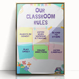 Classroom Rules Kids Educational Wall Art – Learning Poster