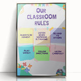 Classroom Rules Kids Educational Wall Art – Learning Poster