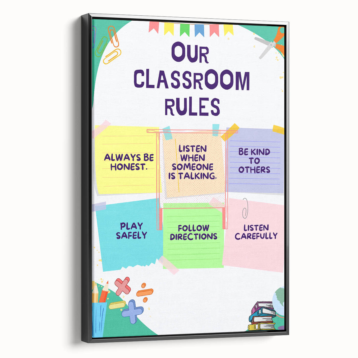 Classroom Rules Kids Educational Wall Art – Learning Poster