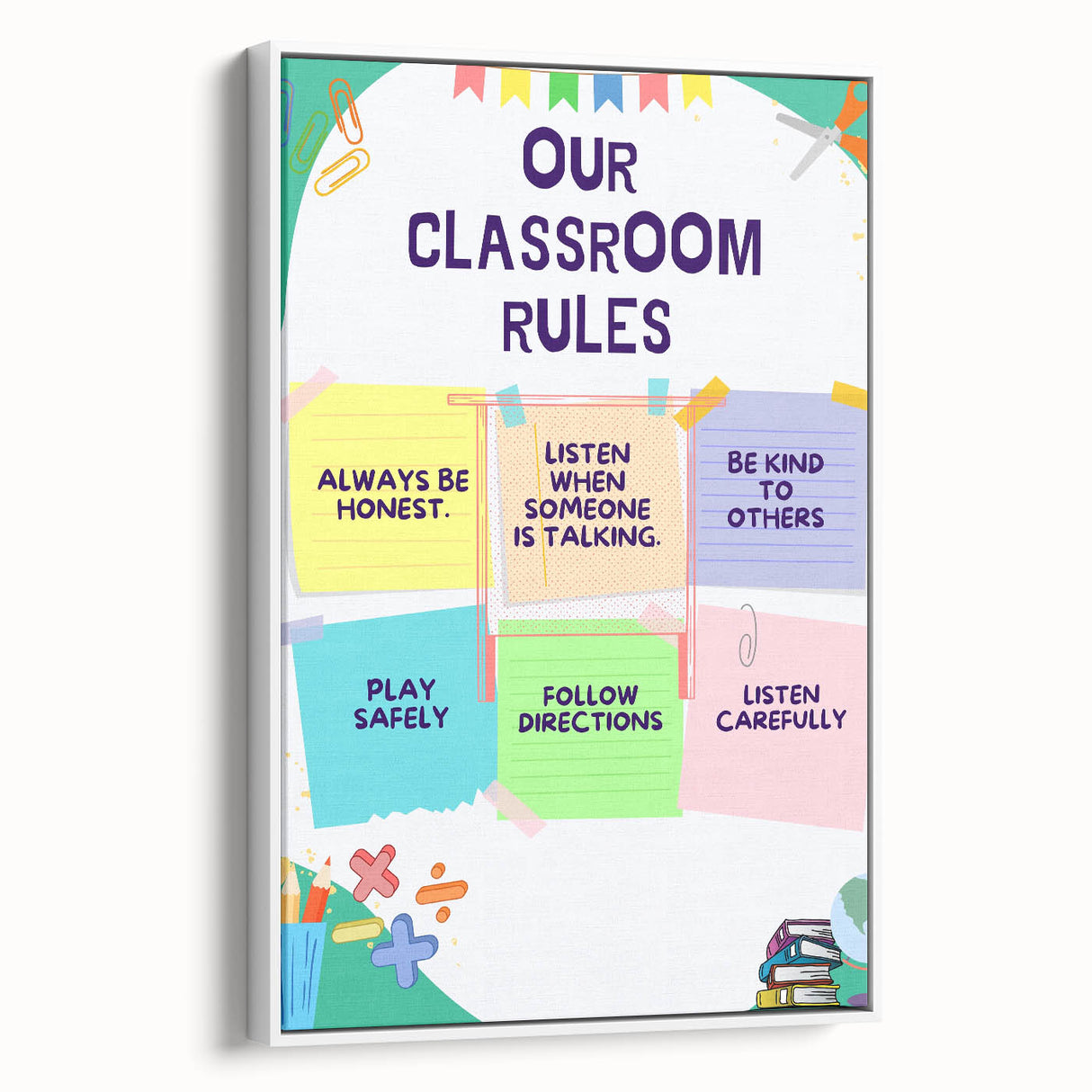 Classroom Rules Kids Educational Wall Art – Learning Poster