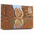 Large abstract wall art depicting Algerian scenery on acrylic glass, featuring earthy tones.