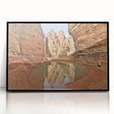 Large abstract wall art depicting an Algerian landscape in muted earth tones on a framed acrylic.