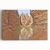 Black and white stretched canvas of an Algerian landscape, ideal for kitchen wall art.