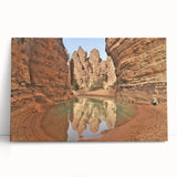 Large black and white stretched canvas of Algerian scenery, ideal for kitchen wall art or bedroom decor.