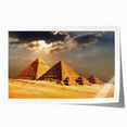 Extra large rolled print depicting a vibrant Egyptian landscape with floral elements, suitable for art wall dining room.