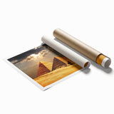 Extra large rolled canvas print featuring a detailed floral art scene set in Egypt, ideal for classy bathroom wall art.