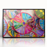 Large abstract wall art depicting an Ethiopian landscape in muted earth tones on a framed acrylic print.