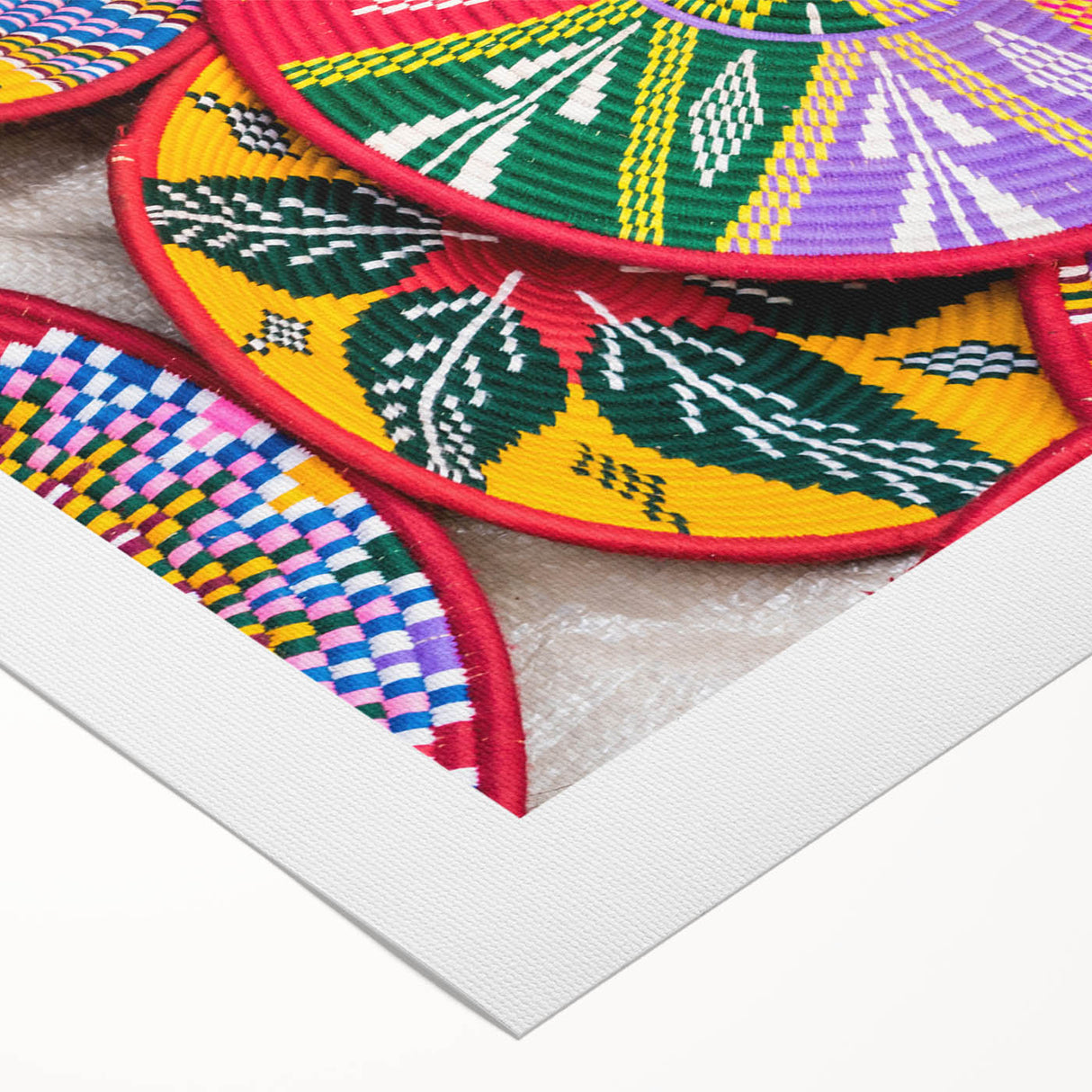 Art deco poster of an Ethiopian landscape on rolled canvas, featuring earthy tones, ideal for dining room wall art.