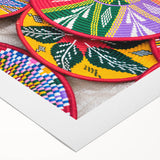 Art deco poster of an Ethiopian landscape on rolled canvas, featuring earthy tones, ideal for dining room wall art.