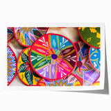 Ethiopian landscape with vibrant green and earth tones on an extra large rolled print, suitable for dining room art.