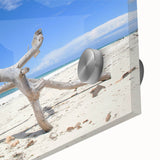 Large abstract depiction of the African savannah in muted earth tones on acrylic glass, suitable for dining room art.