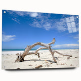 Acrylic print of a Kenyan landscape in earth tones, ideal for bedroom or dining room decor.