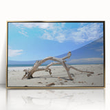 Mid-century modernist art depicting an African savannah scene in acrylic, with earth tones, ideal for nursery wall decor.