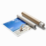 Extra large rolled print depicting Kenyan scenery with vibrant floral elements.