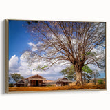 Landscape art painting of Madagascar scenery on framed canvas.