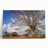 Black and white stretched canvas of Madagascar scenery, ideal for kitchen wall art or bedroom ambiance.