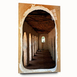 Large abstract wall art depicting the Mali scenery in muted earth tones on acrylic glass.