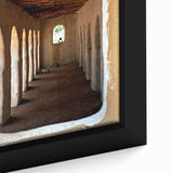 Extra large framed canvas featuring a textured depiction of a Malian landscape in vibrant, colorful art tones.