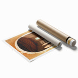 Extra large rolled canvas print of a serene African landscape with soft floral elements in muted earth tones.