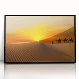 Large abstract wall art depicting a Moroccan landscape in muted earth tones on framed acrylic.