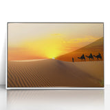 Large art print of a Moroccan landscape in muted earth tones on framed acrylic, suited for modern art wall decor.