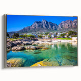 Framed canvas depicting a vibrant South African landscape in colorful art style.