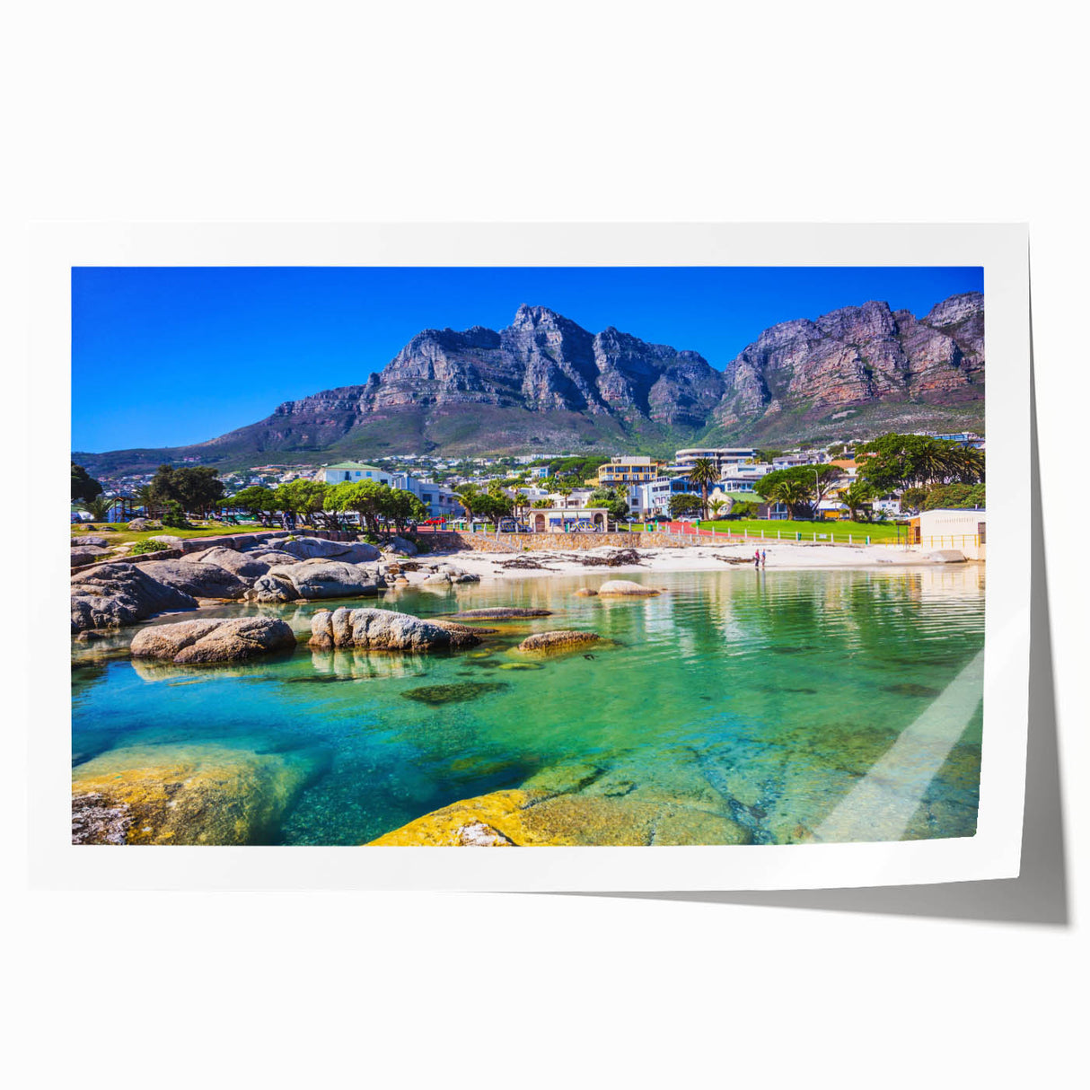 Extra large rolled print featuring a South African landscape with vibrant greens and earth tones.