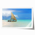 Extra large wall art featuring a serene Tanzanian landscape on rolled canvas, ideal for dining room decor.