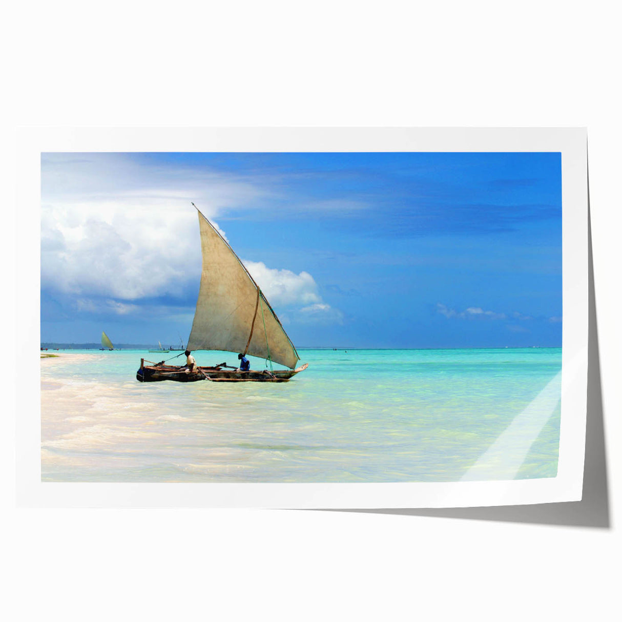 Extra large wall art featuring a serene Tanzanian landscape on rolled canvas, ideal for dining room decor.