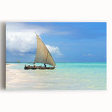 Black and white photo of an African savannah on large stretched canvas, suitable for kitchen wall art.