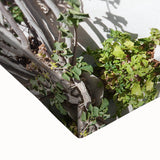 Large art featuring a black and white landscape painting of Tunisian scenery on stretched canvas, suitable for bedroom decor.