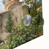 Large abstract wall art depicting the Azerbaijan scenery in mid-century modernist style on acrylic glass.