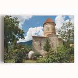 Black and white stretched canvas of Asian scenery, ideal for kitchen art with a tranquil theme.