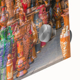 Large abstract wall art of vibrant Bangladesh scenery on acrylic glass, ideal for dining room decor.