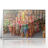 Framed acrylic print of a serene Bangladesh landscape in soft green and blue tones, suitable as modern art wall decor.