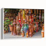 Vintage poster art of a Bangladesh scenery on framed canvas, featuring colorful art in extra large size.